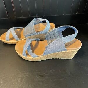 Women's Blue Wedge Sandals